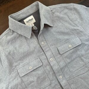 UpWest Shirt Mens‎ XL Flannel Gray 100% Cotton Button Front Double Pocket